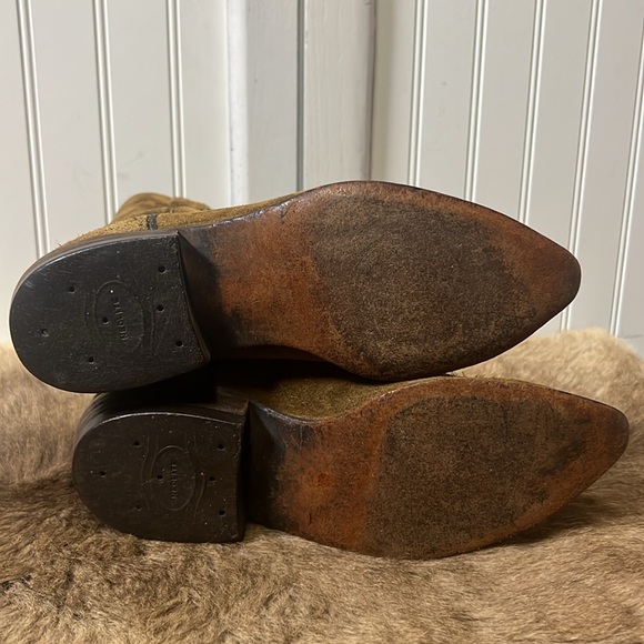 60s Justin Fort Worth Texas Suede Cowboy Boots 6.5 Vintage Western Cowgirl - Picture 5 of 6